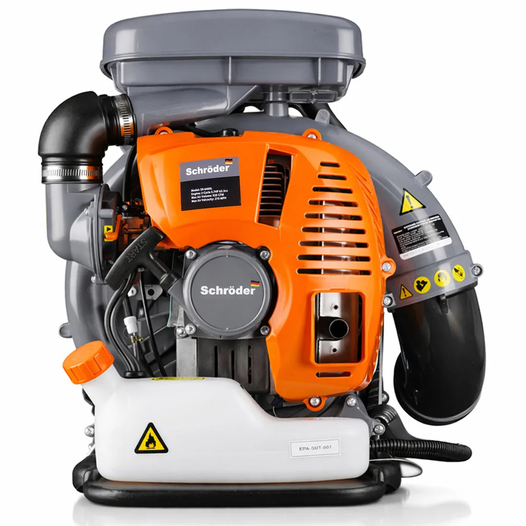 Schröder SR-6400L commercial backpack leaf blower on a white background