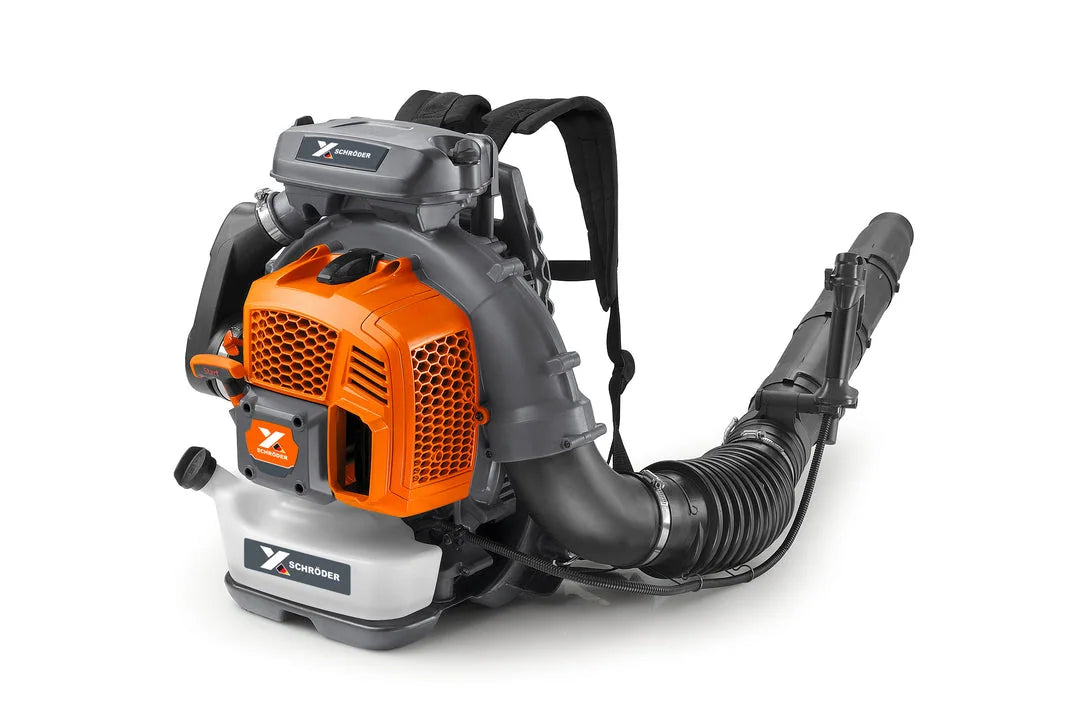 Schröder SR-9900X high-performance commercial backpack leaf blower on a white background